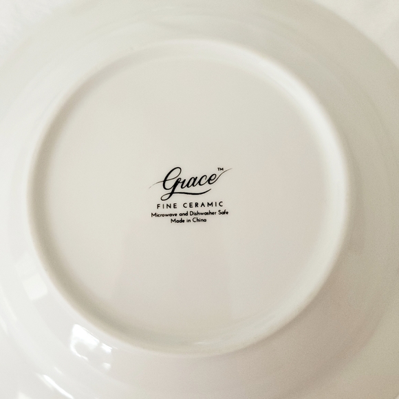 Grace Fine China ceramic rooster bowl white black speckle farmhouse dinnerware - Picture 6 of 7